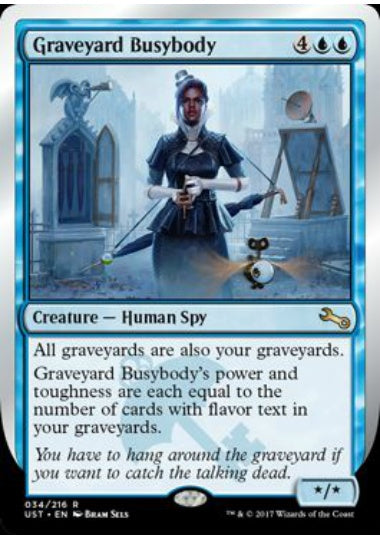 (英)【Foil】Graveyard Busybody 【UST】 No.034