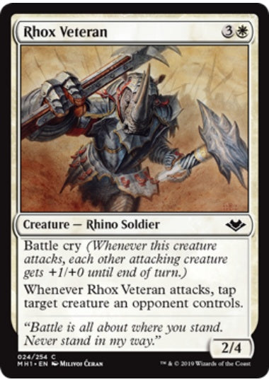 (英)【Foil】ロウクスの古参兵 / Rhox Veteran【MH1】 No.024