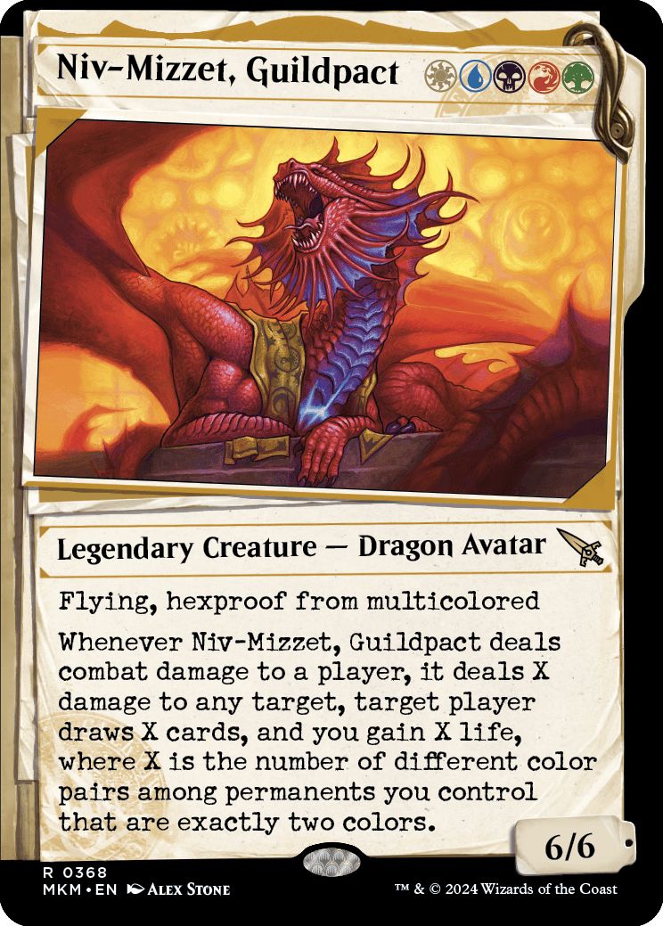 (英)【Foil】ギルドパクト、ニヴ＝ミゼット / Niv-Mizzet, Guildpact ★ショーケース枠★(「事件簿」ショーケース版) 【MKM】 No.368