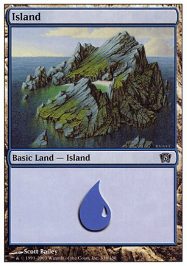 (英)【Foil】島 / Island【8ED】 No.338