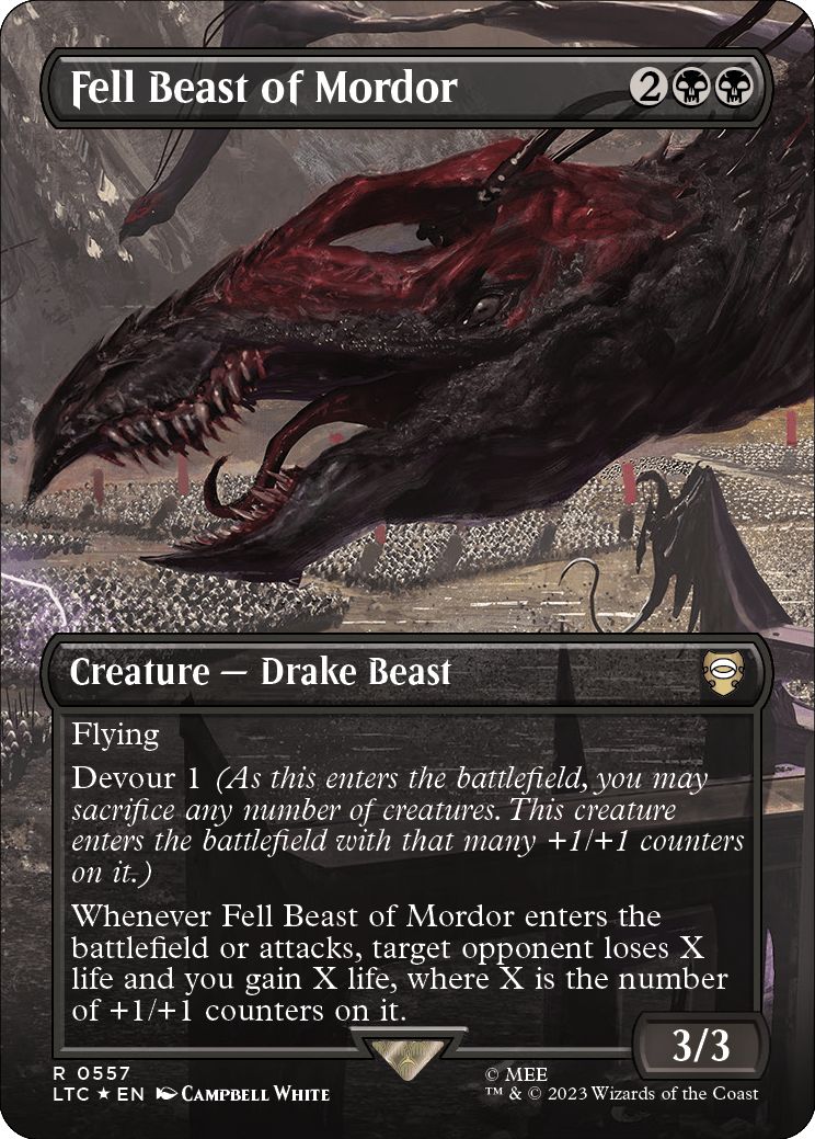 (英)【Surge-Foil】Fell Beast of Mordor ★ボーダーレス★(シーン・カード) 【LTC】 No.557