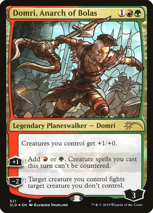(英)【Foil】ボーラスの壊乱者、ドムリ / Domri, Anarch of Bolas【SLD】Stained-Glass Planeswalkers No.521
