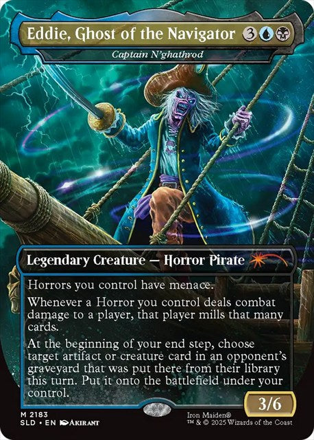 (英)【Foil】Eddie, Ghost of the Navigator[ンガスロッド船長 / Captain N'ghathrod]【SLD】 Secret Lair x Iron Maiden: Eddie Unchained No.2183