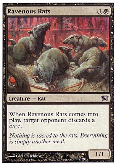 (英)【Foil】貪欲なるネズミ / Ravenous Rats【9ED】 No.157