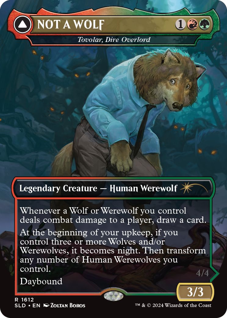 (英)【Foil】 NoT A WOLF - KING OF WOLVES[不吉な首領、トヴォラー / Tovolar, Dire Overlord - 深夜の災い魔、トヴォラー / Tovolar, the Midnight Scourge]【SLD】Featuring: Not a Wolf No.1612