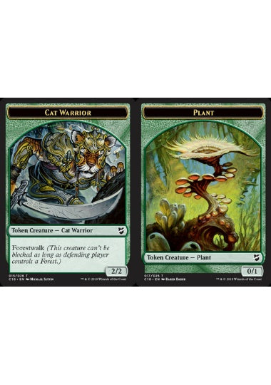 (英)猫・戦士トークン / Cat Warrior Token No.015 - 植物トークン / Plant Token【C18-TOKEN】 No.017
