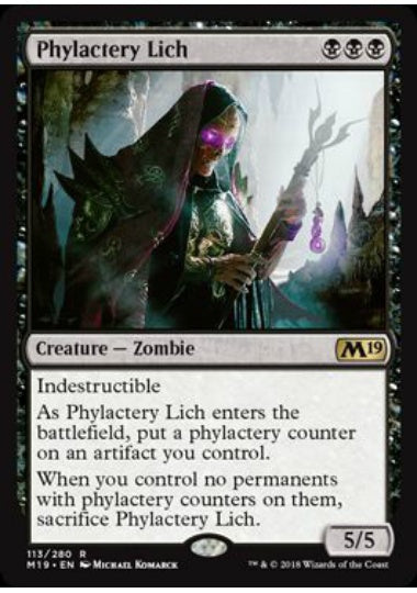 (英)【Foil】聖句札の死者 / Phylactery Lich【M19】 No.113