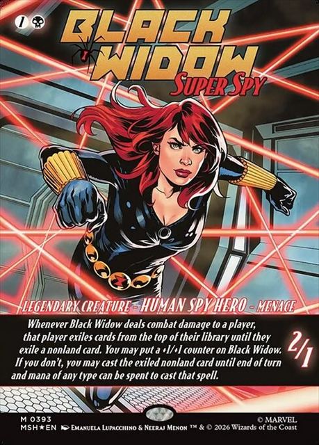 (英)【Foil】スーパースパイ、ブラック・ウィドウ / Black Widow, Super Spy ★ボーダーレス★(「クラシック・コミック」カード) 【MSH】 No.393