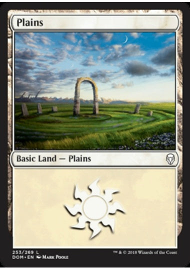(英)【Foil】平地 / Plains【DOM】 No.253