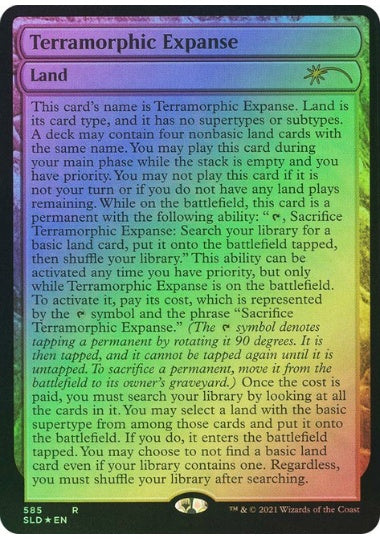 (英)【Foil】広漠なる変幻地 / Terramorphic Expanse【SLD】The Full-Text Lands No.585