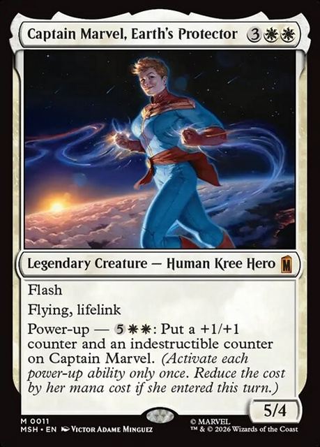 (英)【Foil】地球の守護者、キャプテン・マーベル / Captain Marvel, Earth's Protector【MSH】 No.011