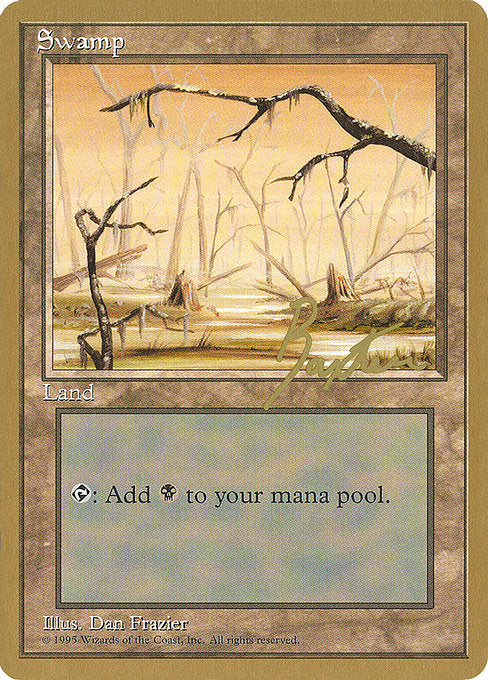 (英)沼 / Swamp【PTC】 (Brown) ProTour NewYork Decks 1996 George Baxter 金枠 No.292