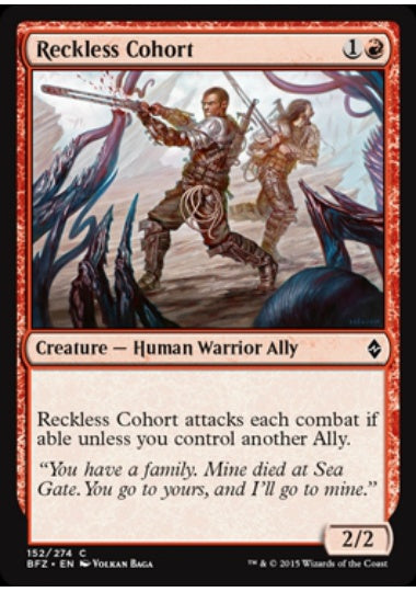 (英)【Foil】命知らずの群勢 / Reckless Cohort【BFZ】 No.152