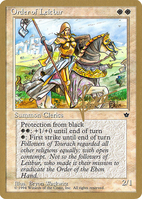 (英)Order of Leitbur【PTC】 (Bryon Wackwitz) (女性) ProTour NewYork Decks 1996 Bertrand Lestree 金枠 No.047