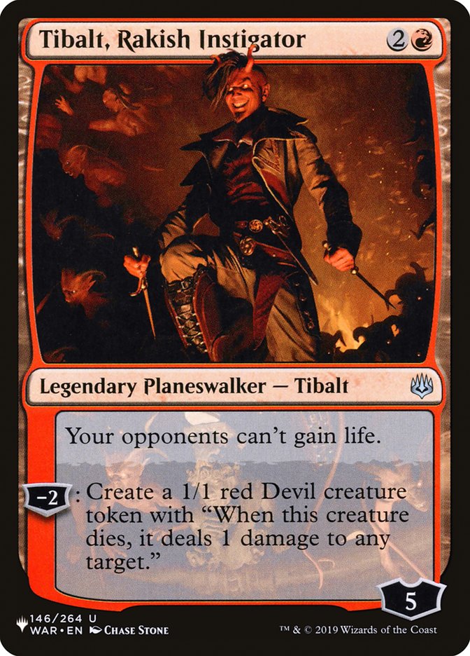 (英)無頼な扇動者、ティボルト / Tibalt, Rakish Instigator【WAR】 PWシンボル付き再販 No.146