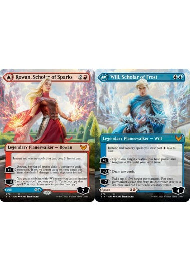 (英)【Foil】火花の学者、ローアン / Rowan, Scholar of Sparks - 霜の学者、ウィル / Will, Scholar of Frost ★ボーダーレス★ 【STX】 No.278