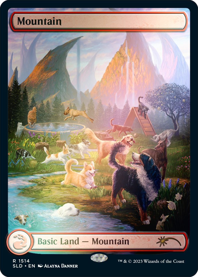 (英)【Foil】山 / Mountain【SLD】Secret Lair Commander Deck: Raining Cats and Dogs No.1514