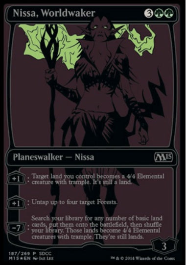 (英)【Foil】世界を目覚めさせる者、ニッサ / Nissa, Worldwaker【PRM】SDCC2014プロモ No.018