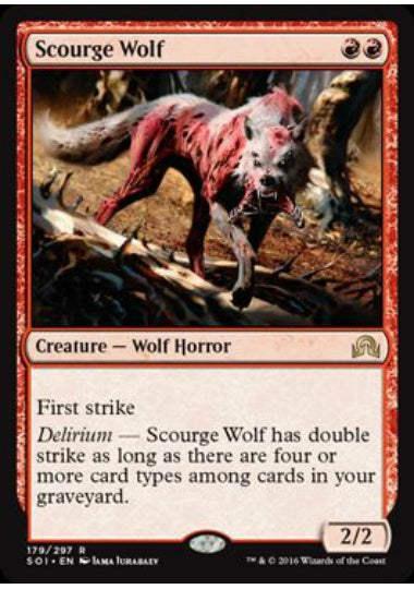 (英)【Foil】災いの狼 / Scourge Wolf【SOI】 No.179
