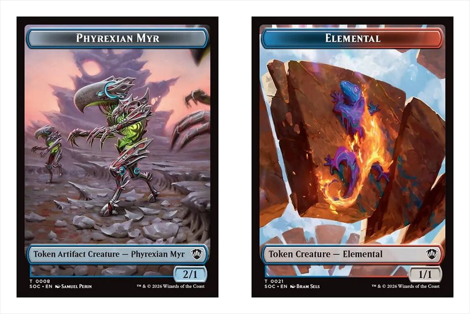 (英)ファイレクシアン・マイアトークン / Phyrexian Myr Token No.008 - エレメンタルトークン / Elemental Token No.021【SOC-TOKEN】 No.007