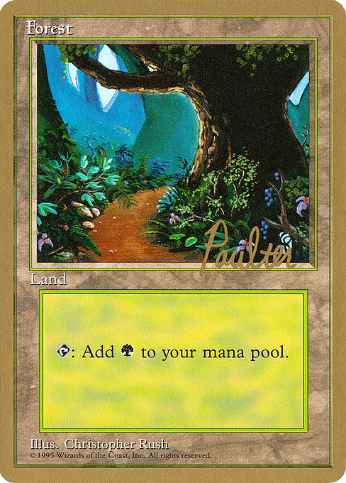 (英)森 / Forest【PTC】 (Flowers and Path) ProTour NewYork Decks 1996 Preston Poulter 金枠 No.304