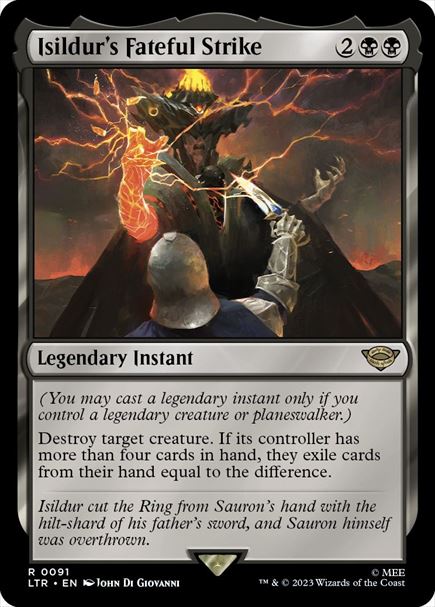 (英)【Foil】イシルドゥアの宿命の一撃 / Isildur's Fateful Strike【LTR】 No.091