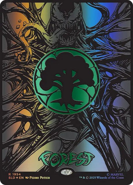 (英)【Raised-Foil】森 / Forest【SLD】 Secret Lair x Marvel's Spider-Man: Mana Symbiote No.1954