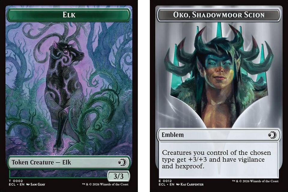 (英)大鹿トークン / Elk Token No.002 - シャドウムーアの末裔、オーコトークン / Oko, Shadowmoor Scion Emblem 【ECL-TOKEN】 No.012