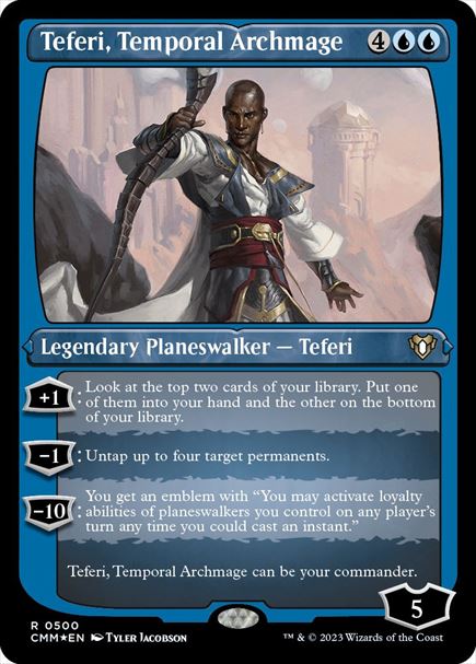(英)【エッチングFoil】時間の大魔道士、テフェリー / Teferi, Temporal Archmage【CMM】 No.0500