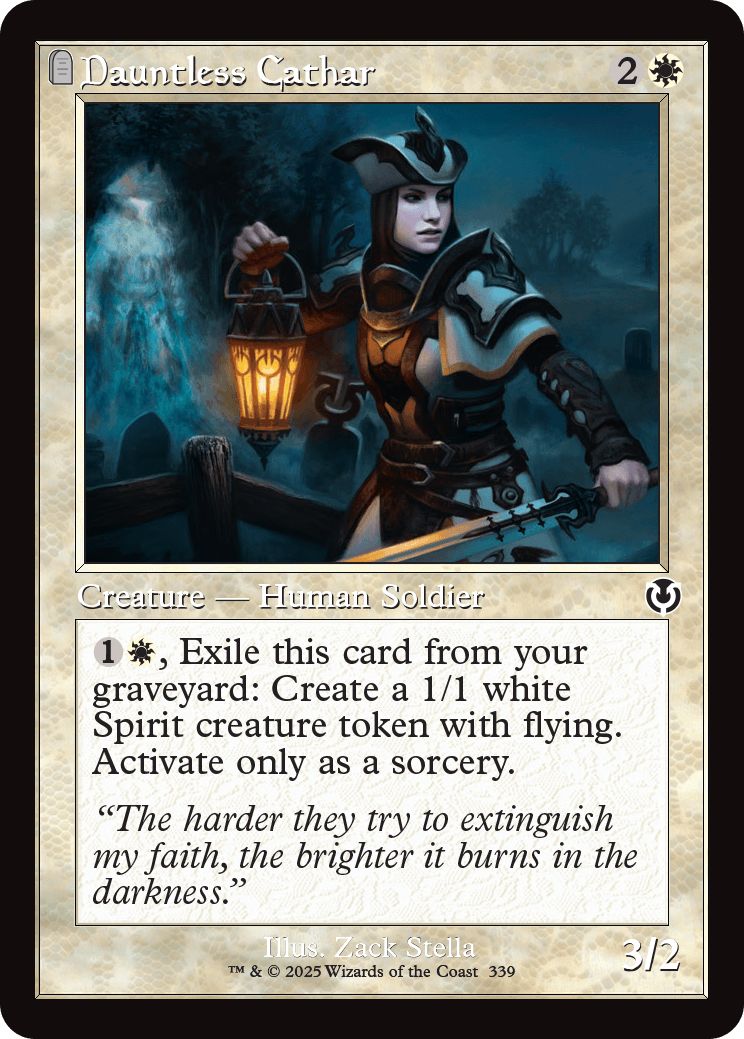 (英)【Foil】不屈の聖戦士 / Dauntless Cathar ★ショーケース枠★(旧枠加工カード) 【INR】 No.339