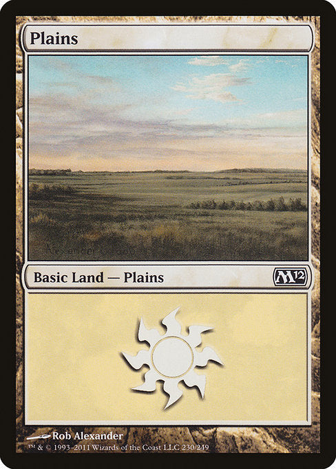 (英)【Foil】平地 / Plains【M12】 No.230