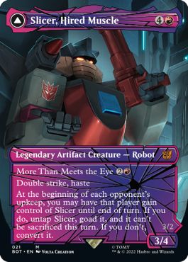 (英)【Foil】雇われの剛力、スライサー / Slicer, Hired Muscle - 高速の敵対者、スライサー / Slicer, High-Speed Antagonist【BOT】シャッタード・グラス版 No.021