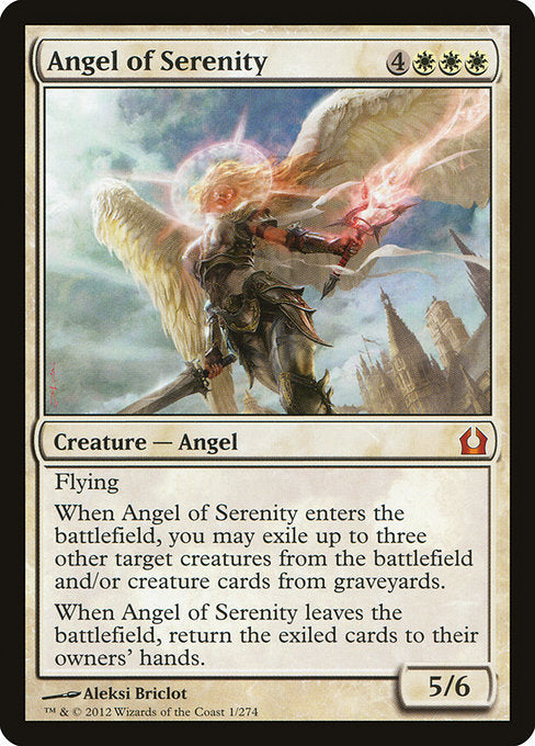 (英)【Foil】静穏の天使 / Angel of Serenity【RTR】 No.001