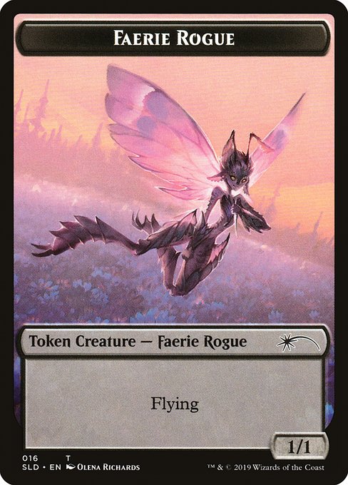 (英)フェアリー・ならず者トークン / Faerie Rogue Token【SLD】 Bitterblossom Dreams No.016