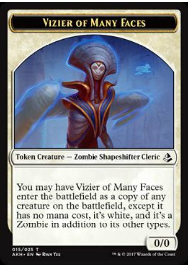 (英)多面相の侍臣トークン / Vizier of Many Faces Token【AKH-TOKEN】 No.015