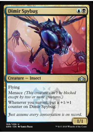 (英)【Foil】ディミーアの偵察虫 / Dimir Spybug【GRN】 No.166