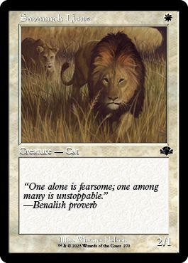 (英)【Foil】サバンナ・ライオン / Savannah Lions ★ショーケース枠★(旧枠加工カード) 【DMR】 No.270