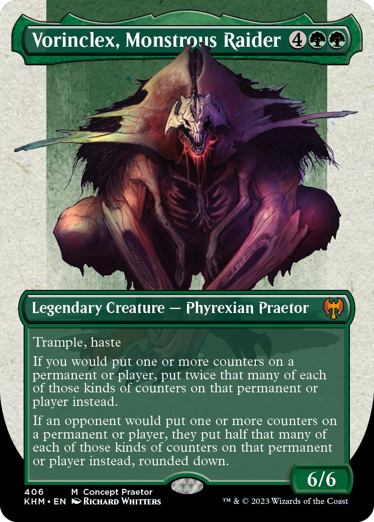 (英)【Foil】巨怪な略奪者、ヴォリンクレックス / Vorinclex, Monstrous Raider ★ボーダーレス★(コンセプトアート版) 【KHM】 No.406
