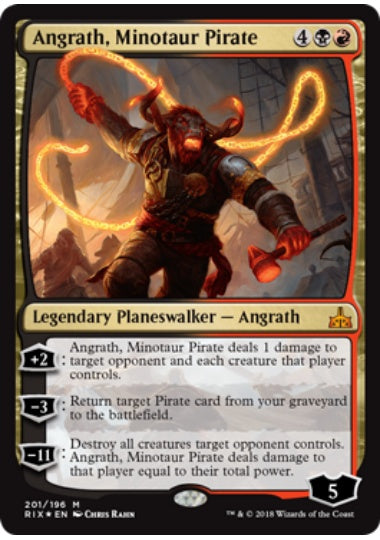 (英)【Foil】ミノタウルスの海賊、アングラス / Angrath, Minotaur Pirate【RIX】プレインズウォーカーデッキ収録 No.201