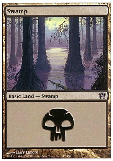 (英)【Foil】沼 / Swamp【9ED】 No.342