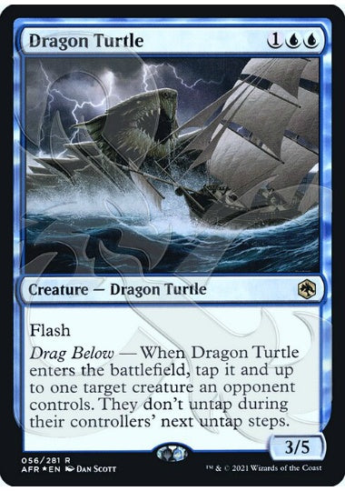 (英)【Foil】竜亀 / Dragon Turtle ★アンパサンド・カード★【AFR】 No.056