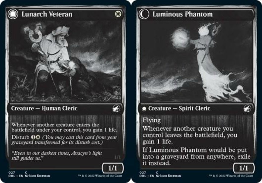(英)【Foil】月皇の古参兵 / Lunarch Veteran - 光明の幻影 / Luminous Phantom【DBL】 No.027