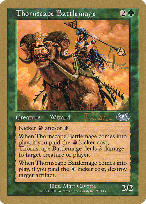 (英)荊景学院の戦闘魔道士 / Thornscape Battlemage【WC01】 World Championship Decks 2001 Jan Tomcani 金枠 No.062