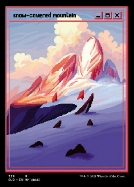 (英)【Foil】冠雪の山 / Snow-Covered Mountain【SLD】PixelSnowLands.jpg No.328