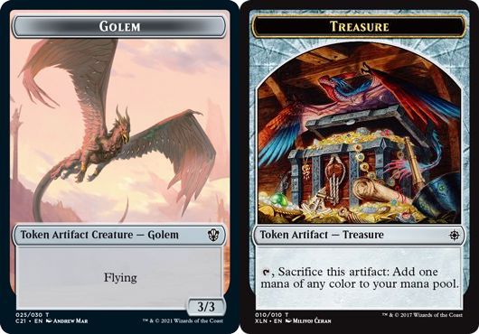 (英)ゴーレムトークン / Golem Token No.C21-025 - 宝物トークン / Treasure Token【SLD-C23-01】 From Cute to Brute No.XLN-010