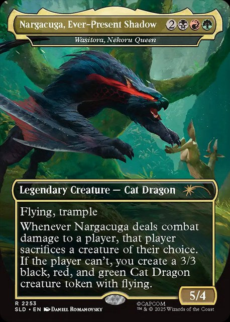 (英)【Foil】絶影ナルガクルガ - Nargacuga, Ever-Present Shadow[ネコルーの女王、ワシトラ / Wasitora, Nekoru Queen]【SLD】 Secret Lair x Monster Hunter: The Monsters II No.2253