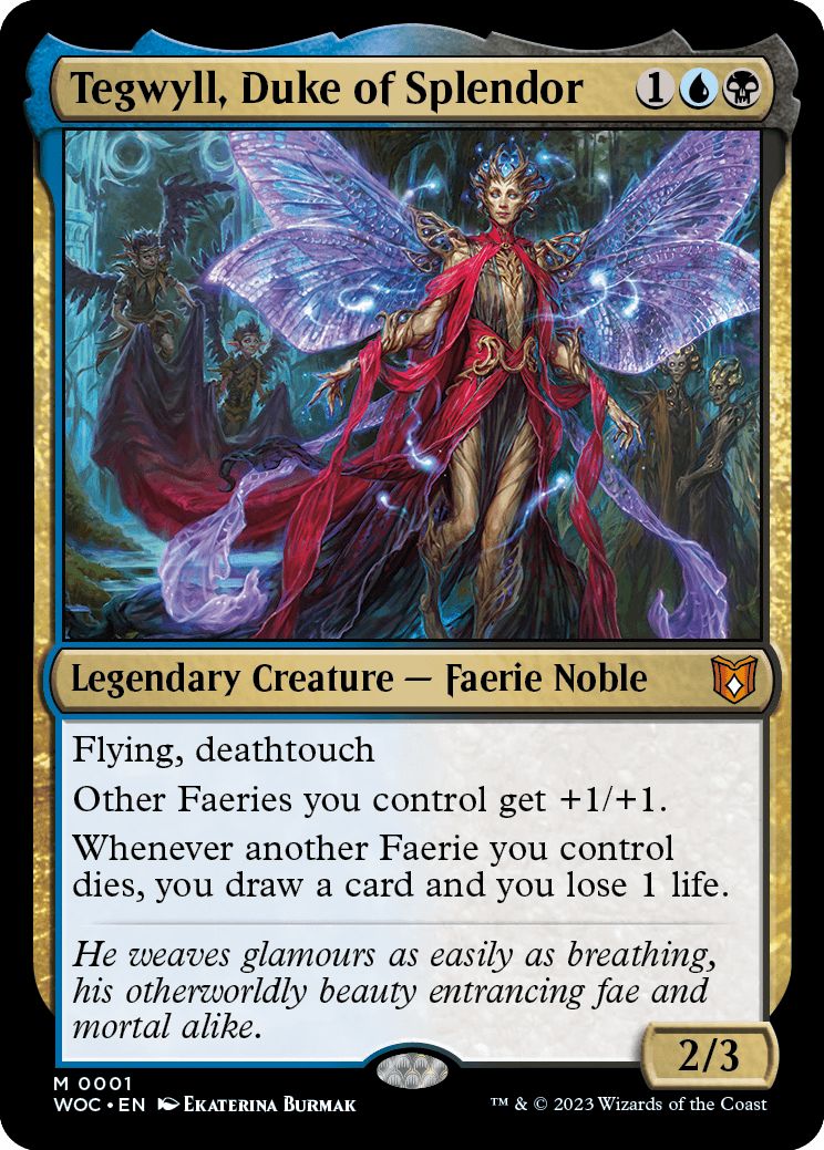(英)【Foil】壮麗公爵、テグウィル / Tegwyll, Duke of Splendor【WOC】 No.001