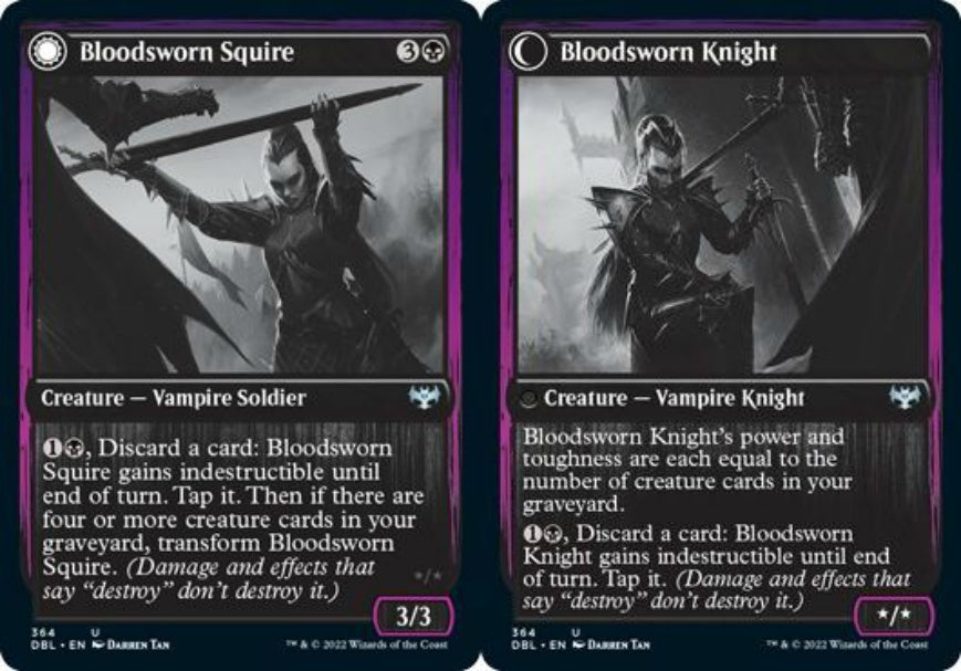 (英)【Foil】血誓いの従士 / Bloodsworn Squire - 血誓いの騎士 / Bloodsworn Knight【DBL】 No.364
