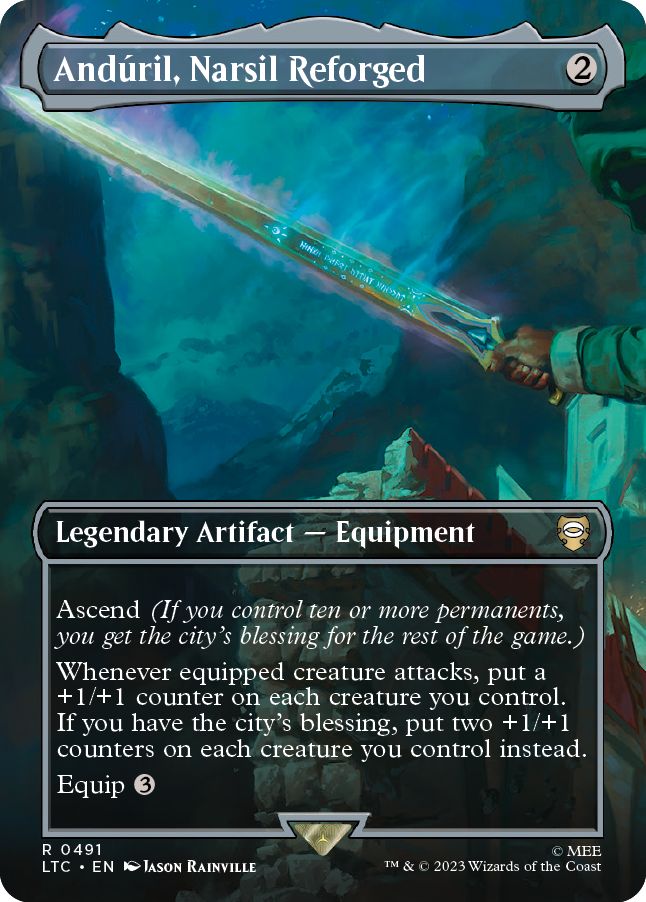 (英)【Foil】Anduril, Narsil Reforged ★ボーダーレス★(シーン・カード) 【LTC】 No.491