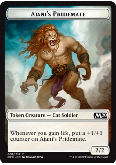 (英)アジャニの群れ仲間トークン / Ajani's Pridemate Token【M20-TOKEN】 No.001